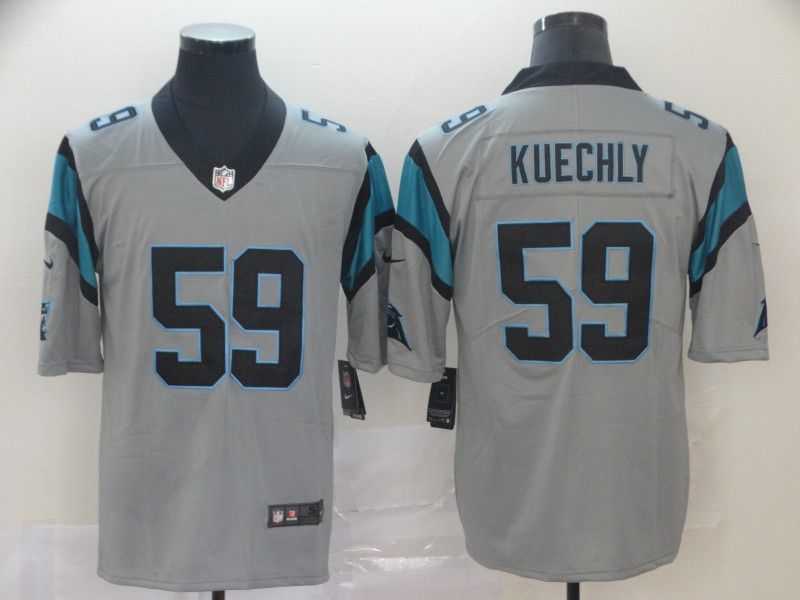 Men Carolina Panthers 59 Kuechly 2019 Vapor Untouchable Nike Gray Inverted Legend NFL Jerseys